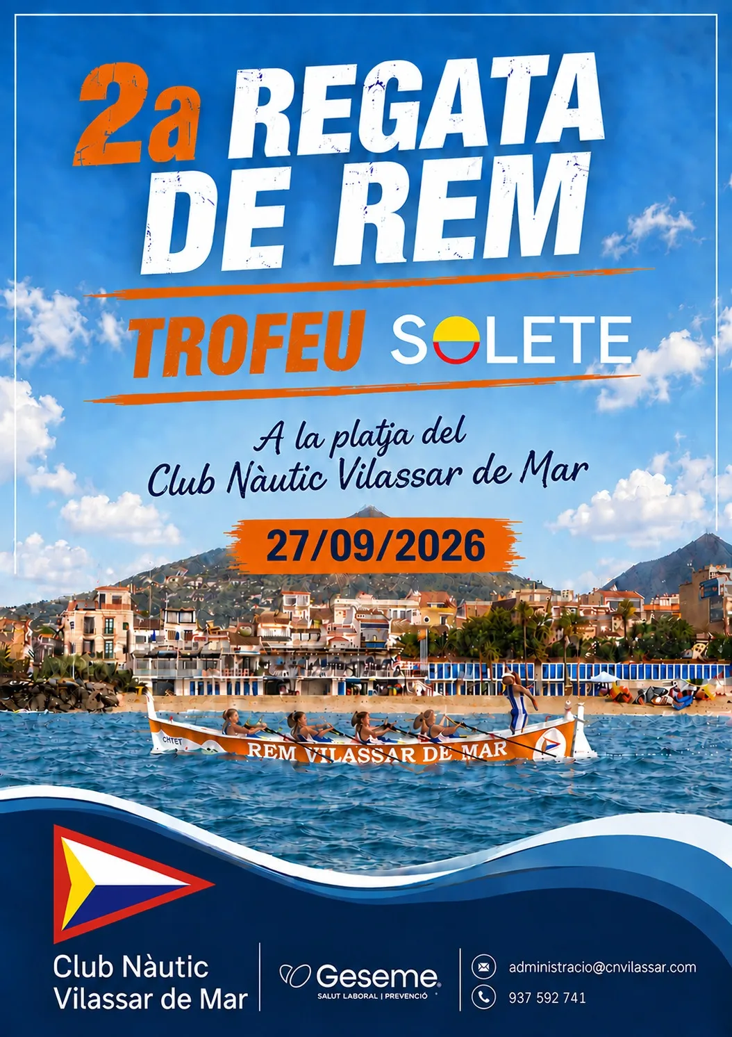 Cartell de la segona regata Trofeu Solete de Vilassar de Mar